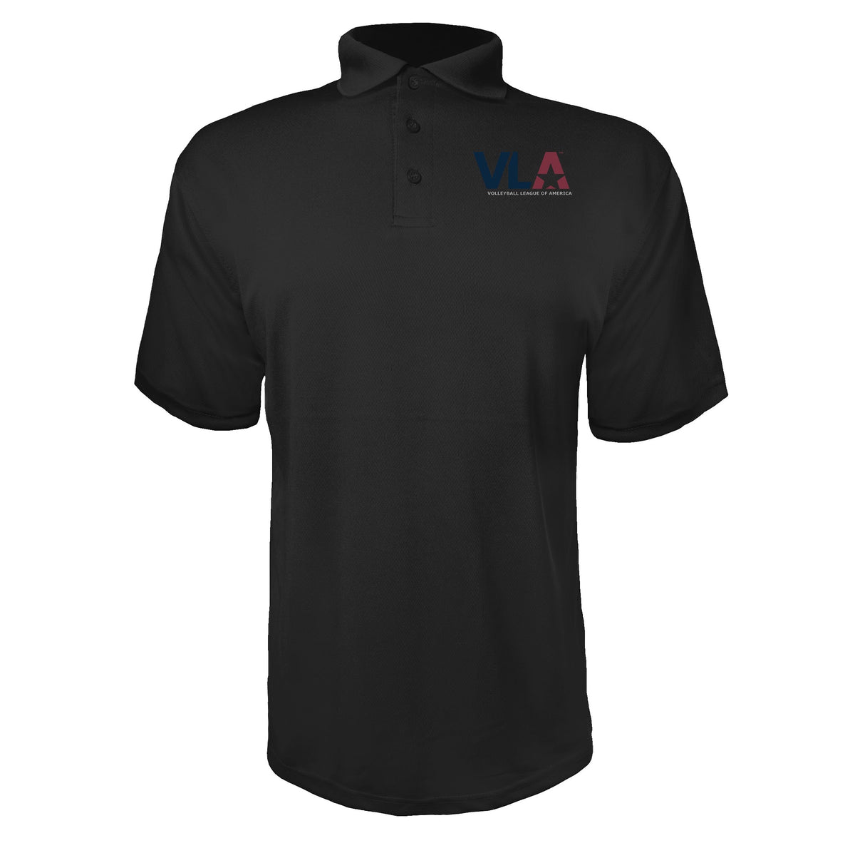 American Volleyball League Black polyester polo