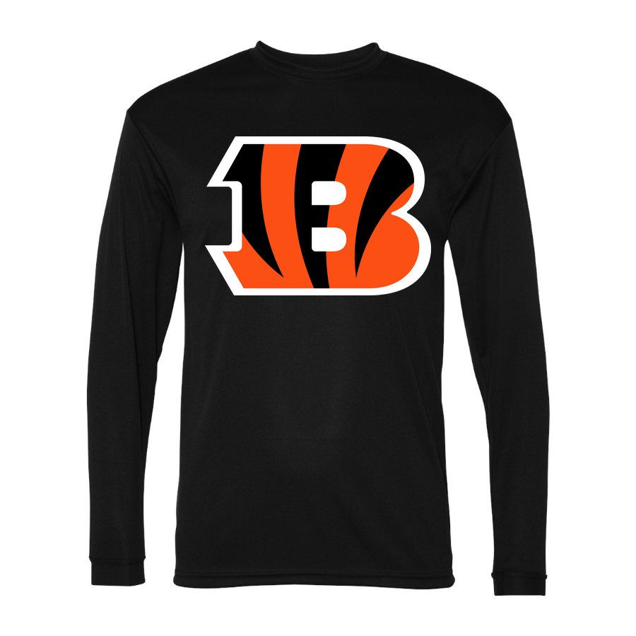 Men's Cincinnati Bengals Polyester Long Sleeve T-Shirt - Black