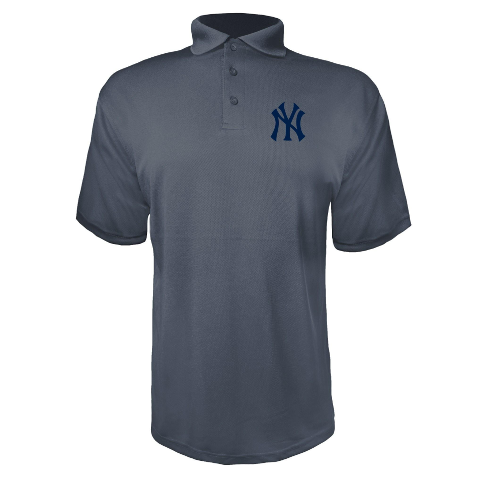 Men's New York Yankees Polyester Polo - Charcoal