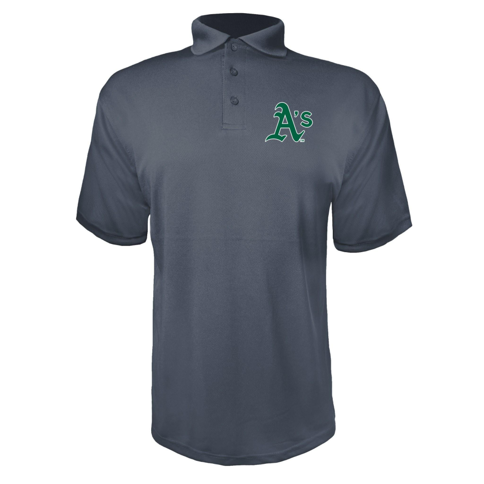 Men's Oakland Athletics Polyester Polo - Charcoal