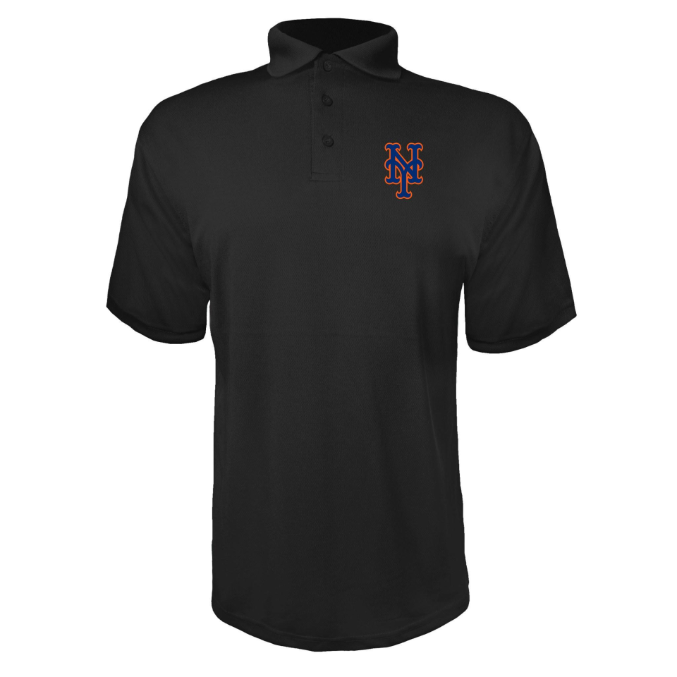Men's New York Mets Polyester Polo - Black
