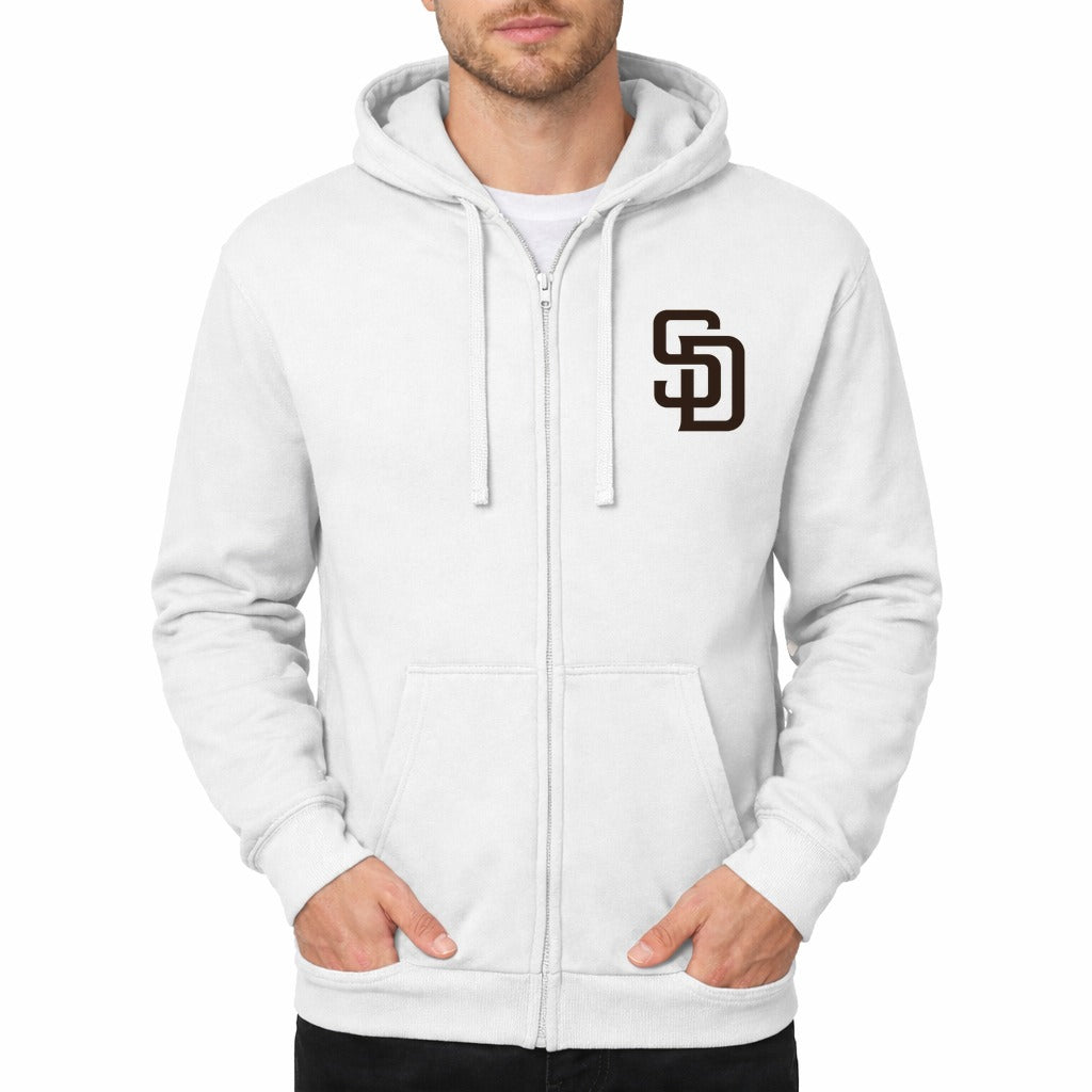 Men's San Diego Padres Zipper Hoodie - White