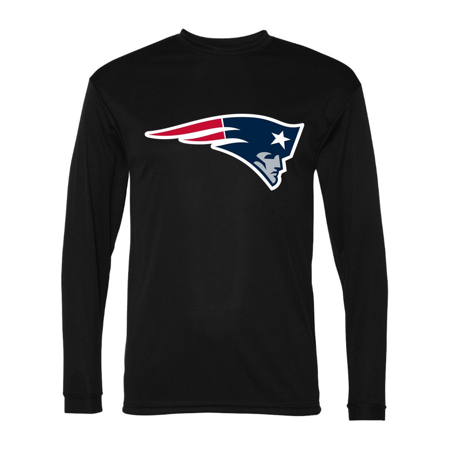 Men's New England Patriots Polyester Long Sleeve T-Shirt - Black