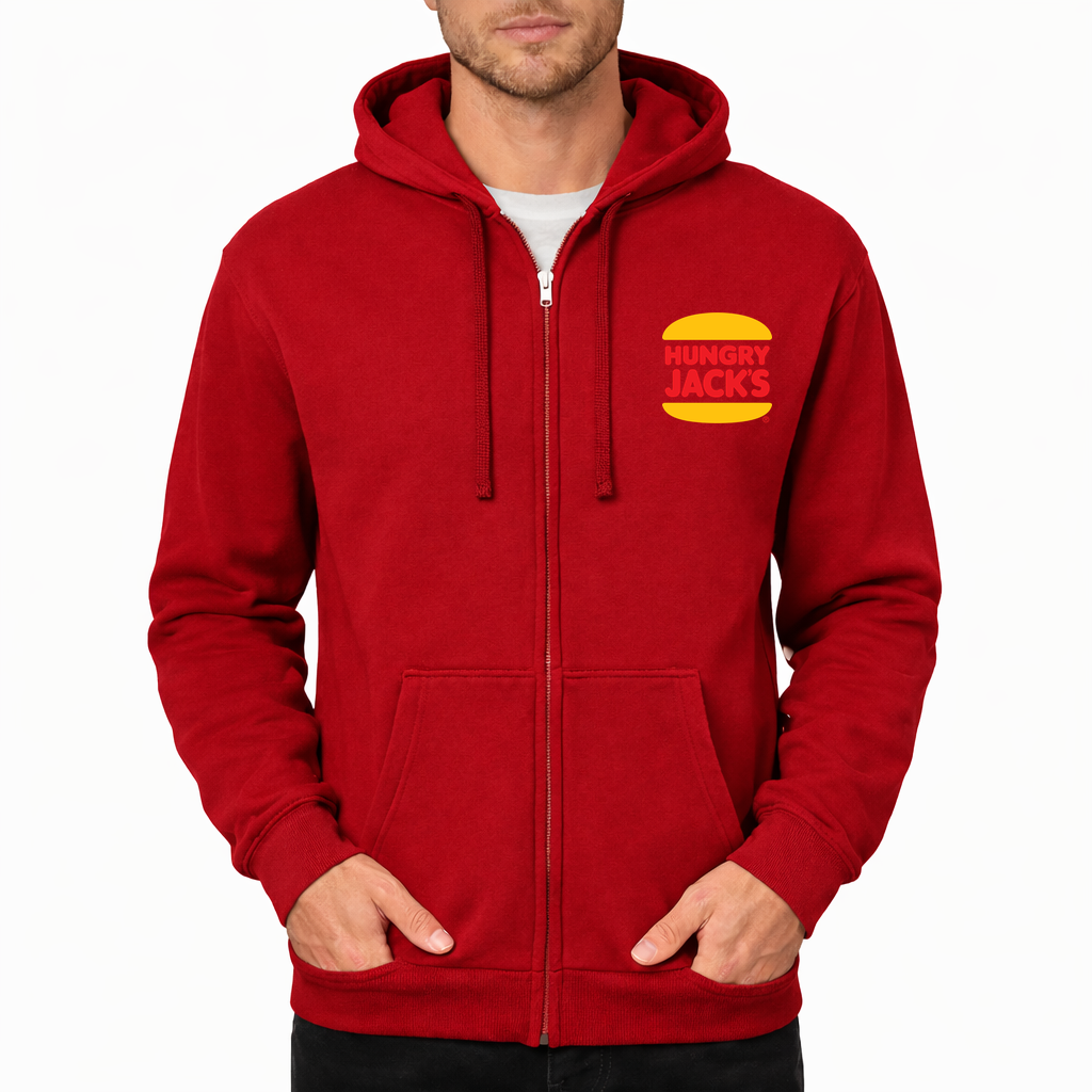 Hungry Jacks Zipper Hoodie - Red