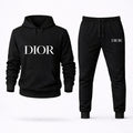 Dior White Hoodie and Joggers Set - Black