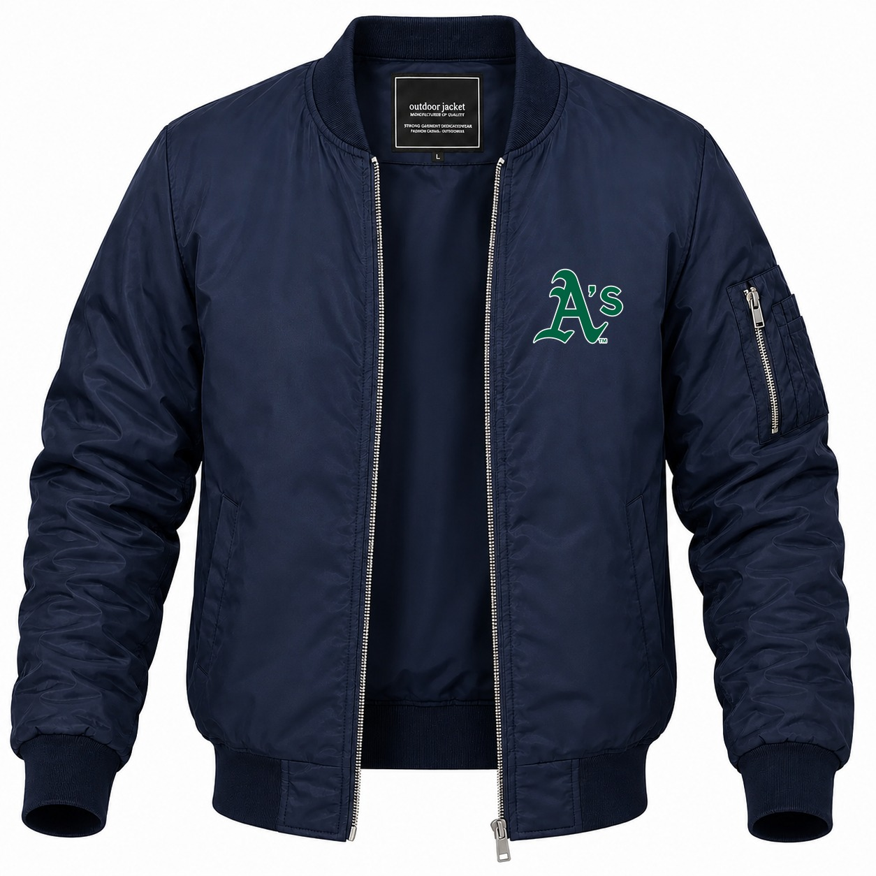 Men's Oakland Athletics Lightweight Bomber Jacket - Navy