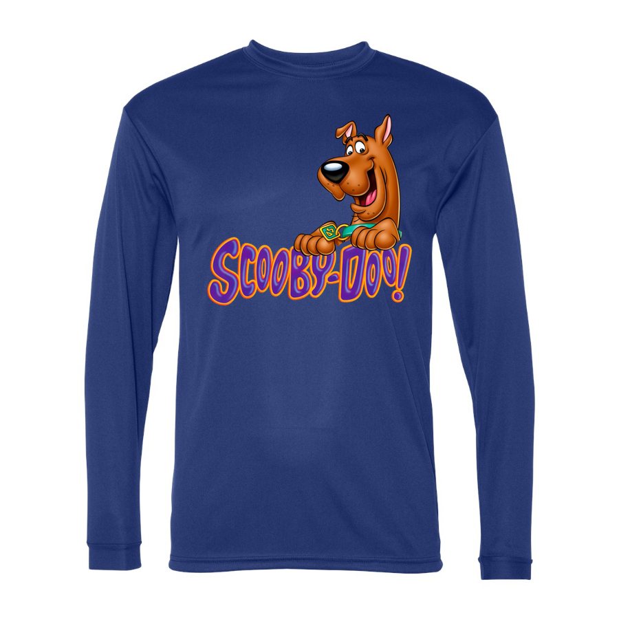 Men's Scooby Doo Polyester Long Sleeve T-Shirt - Royal Blue
