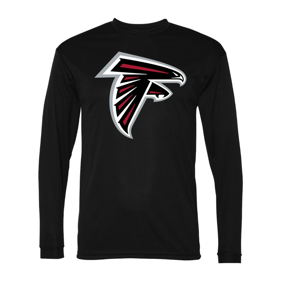 Men's Atlanta Falcons Polyester Long Sleeve T-Shirt - Black