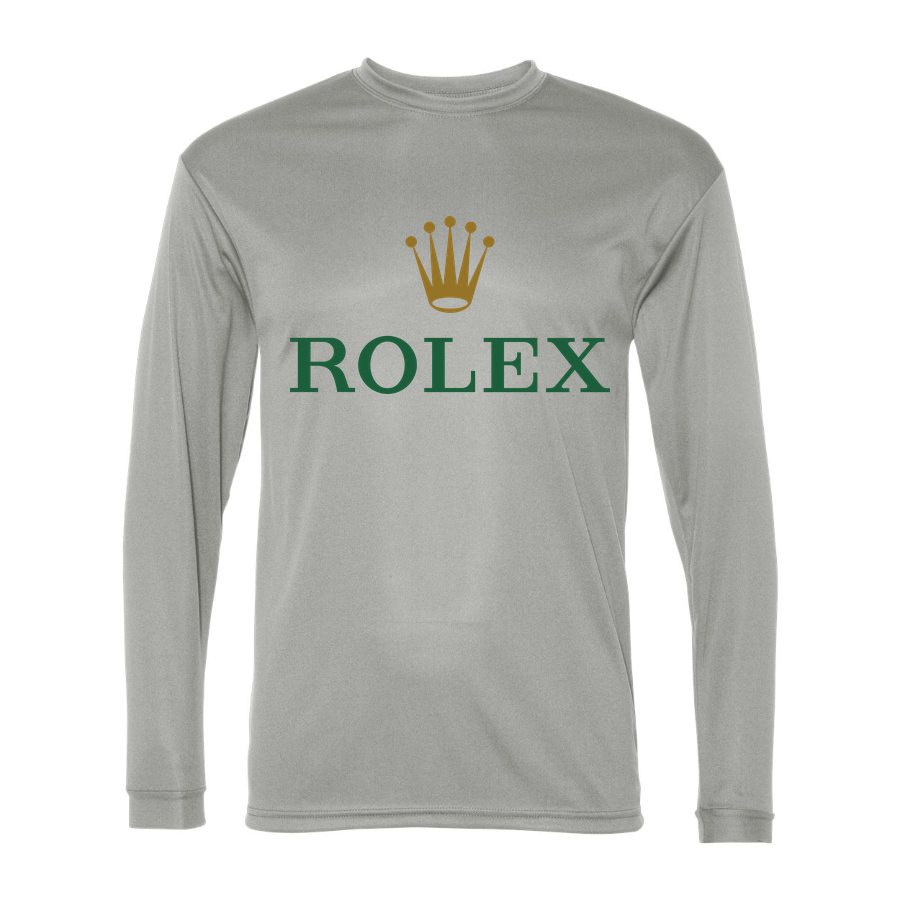 Men's Rolex Polyester Long Sleeve T-Shirt - Silver