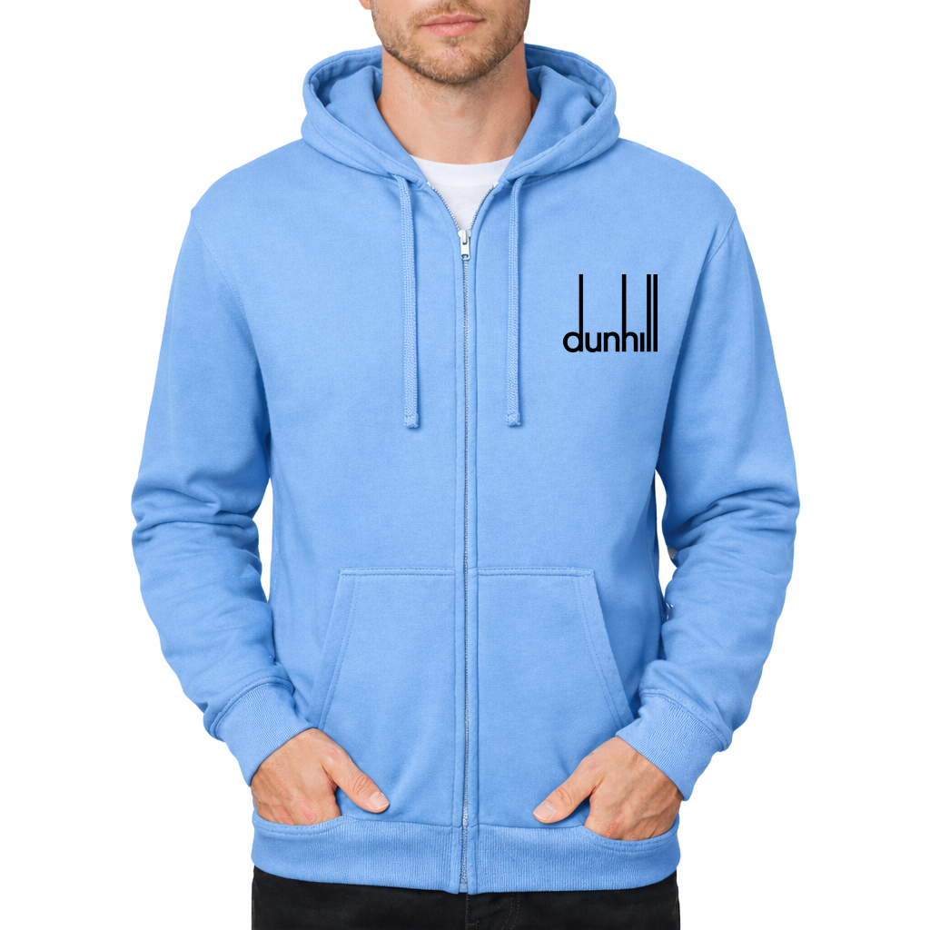 Dunhill black Zipper Hoodie - Sky Blue