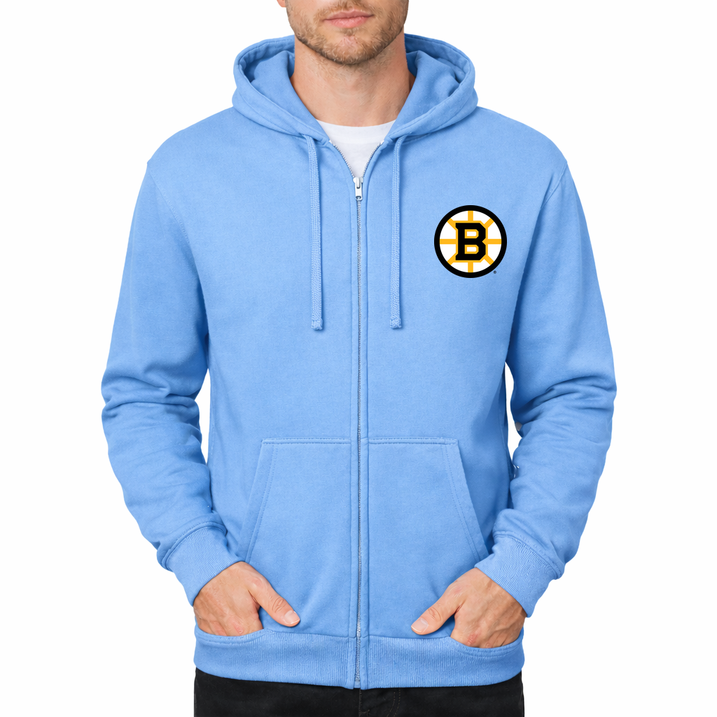 Men's Boston Bruins Zipper Hoodie - Sky Blue