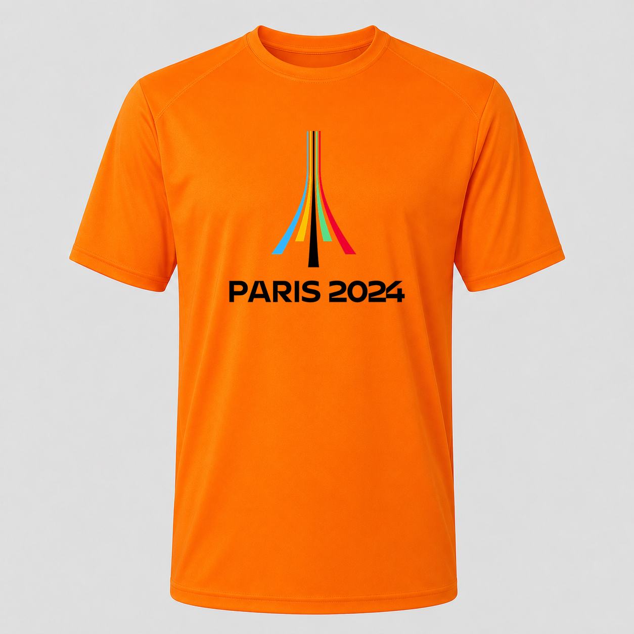 Men's Paris 2024 Olympics Black Performance T-Shirt - Orange