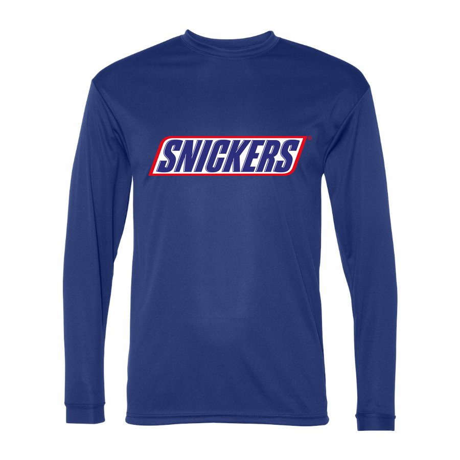Men's Snickers food Polyester Long Sleeve T-Shirt - Royal Blue