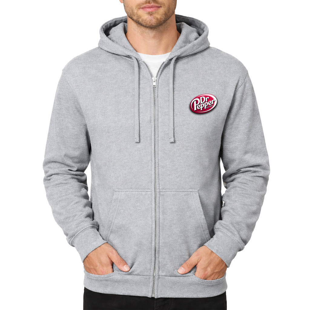 dr pepper Zipper Hoodie - Grey