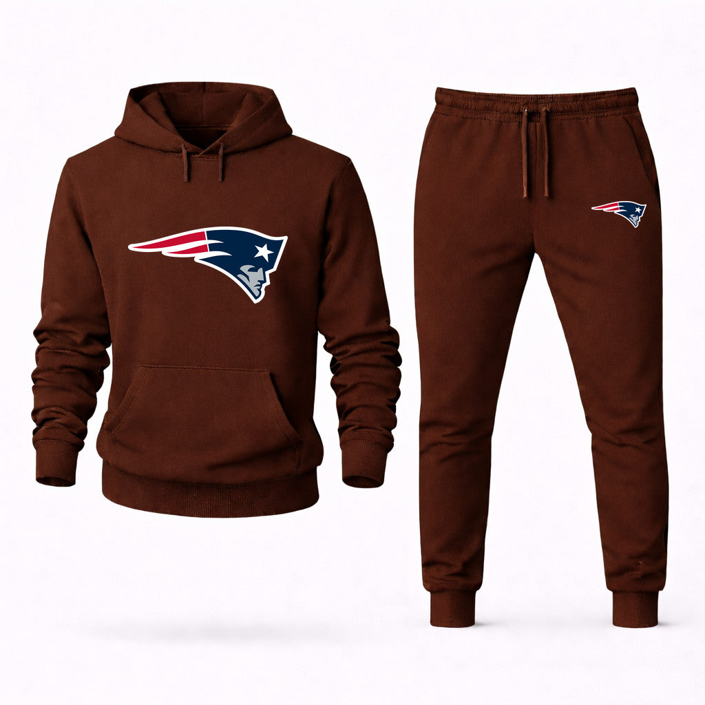 New England Patriots Hoodie and Joggers Set - Brown