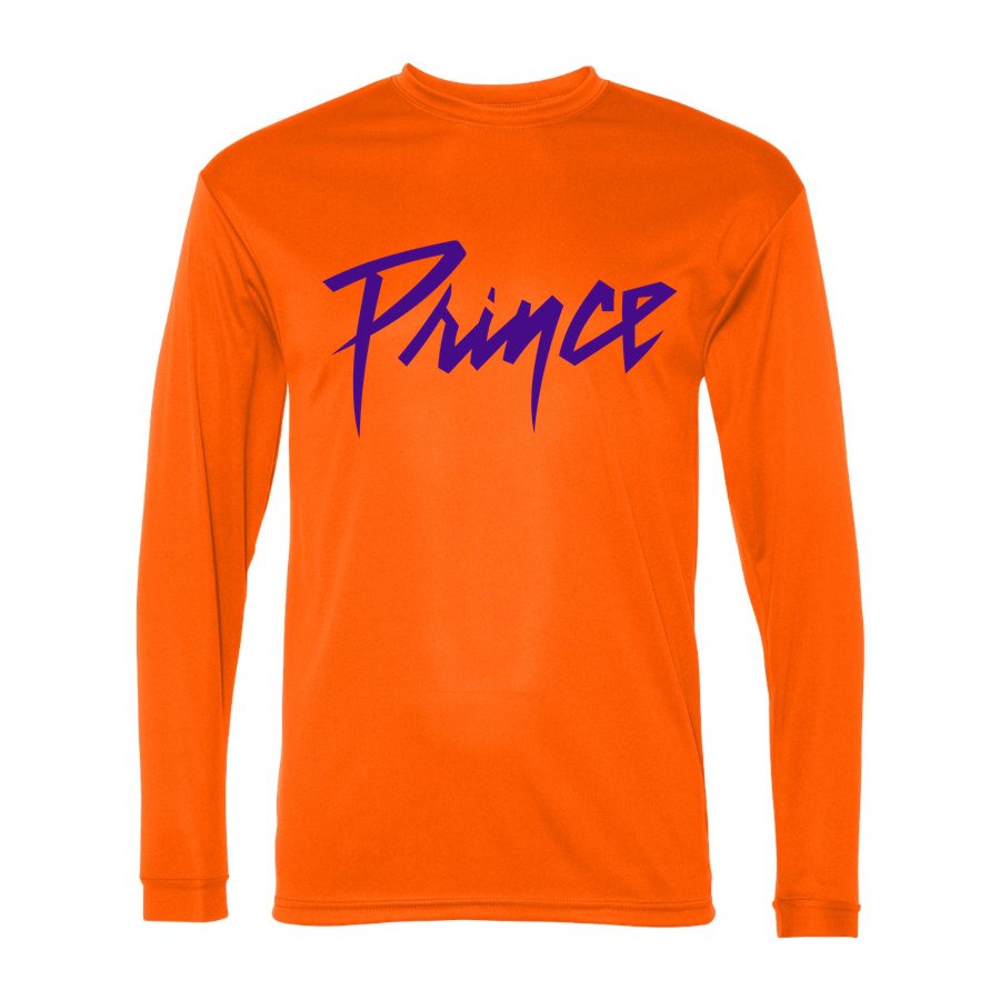 Men's Prince Polyester Long Sleeve T-Shirt - Safety Orange