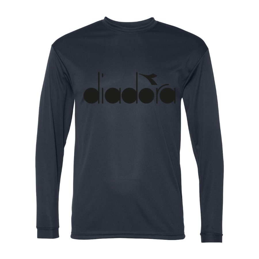 Men's Diadora Polyester Long Sleeve T-Shirt - Navy
