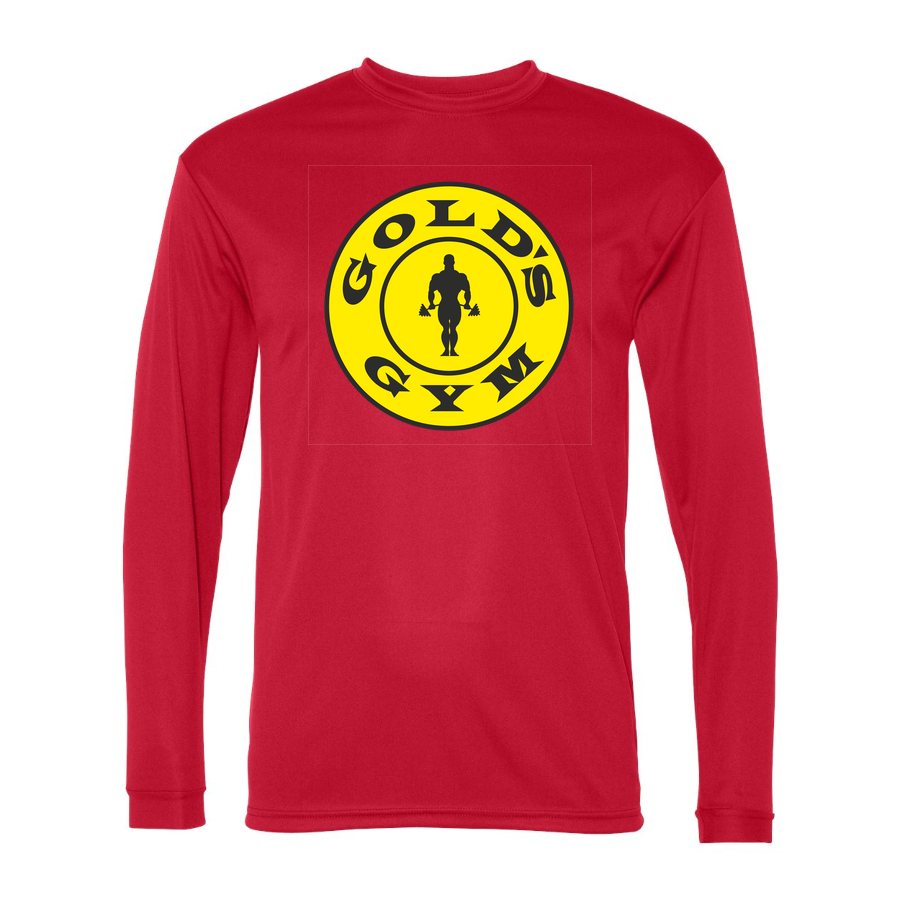 Men's Gold's Gym Polyester Long Sleeve T-Shirt - Red