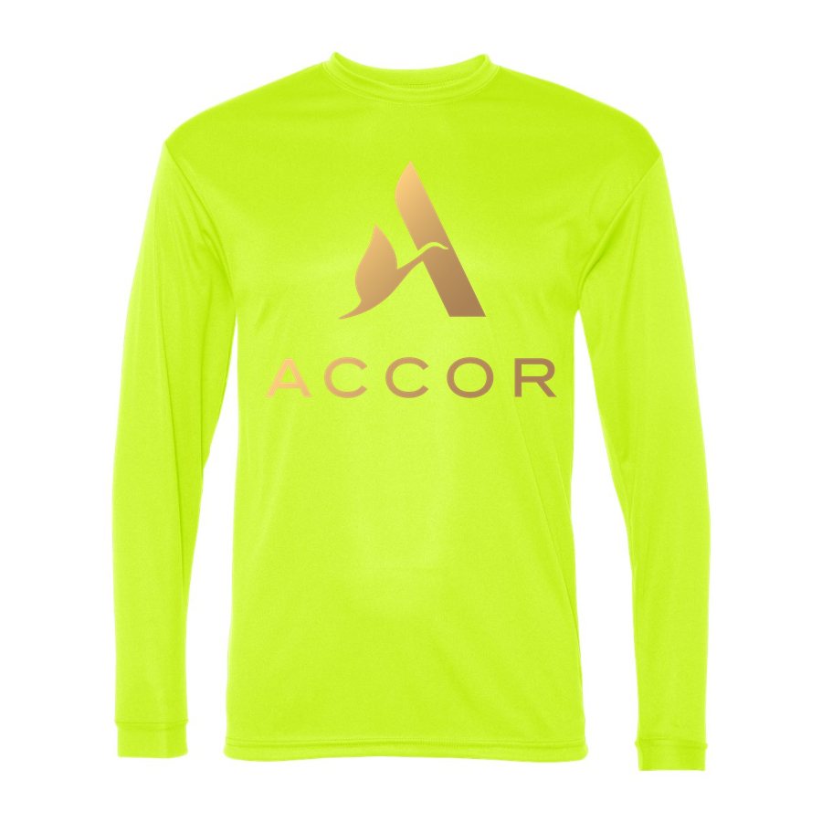 Men's Accor Polyester Long Sleeve T-Shirt - Safety Yellow