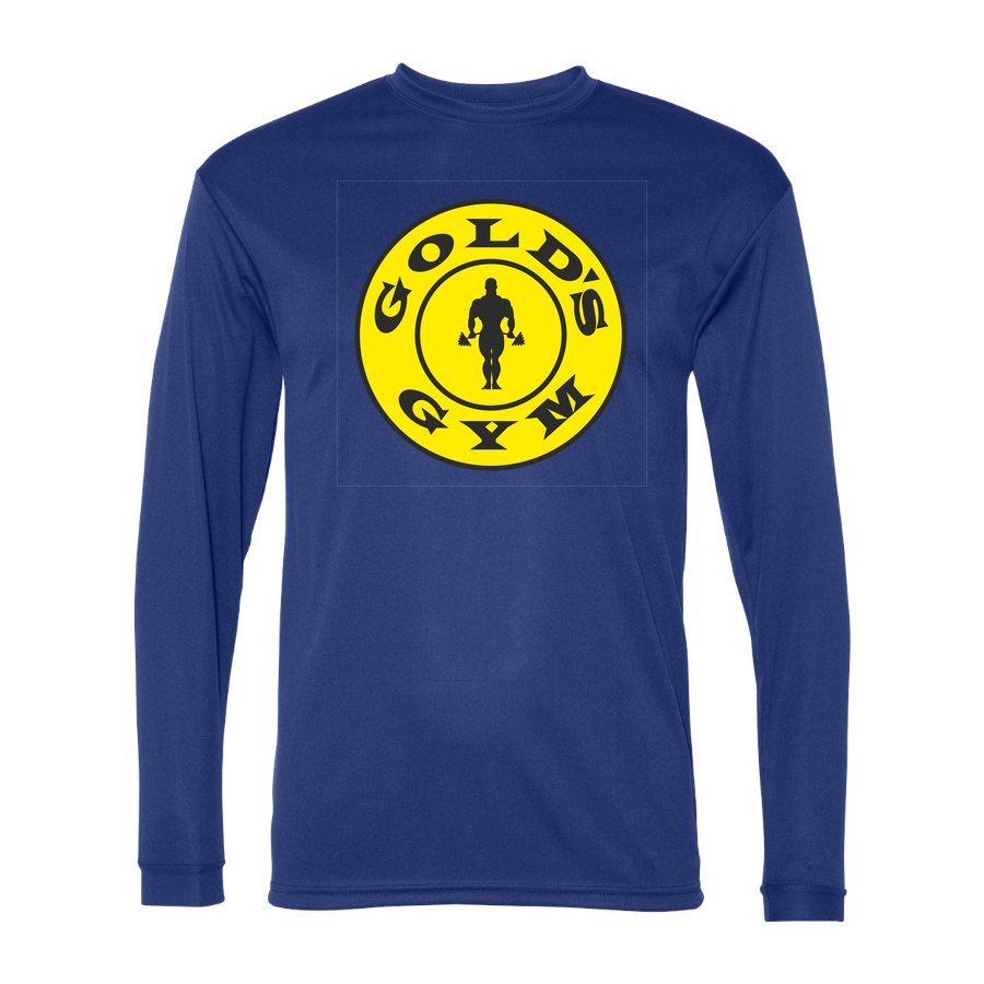 Men's Gold's Gym Polyester Long Sleeve T-Shirt - Royal Blue