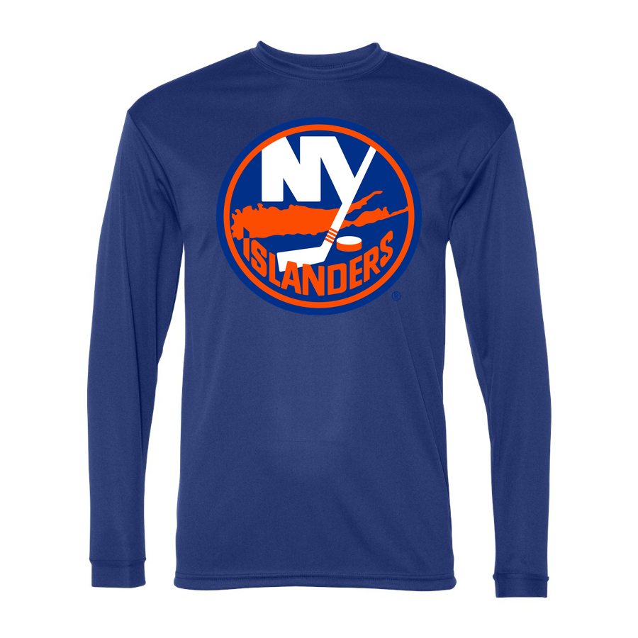 Men's New York Islanders Polyester Long Sleeve T-Shirt - Royal Blue