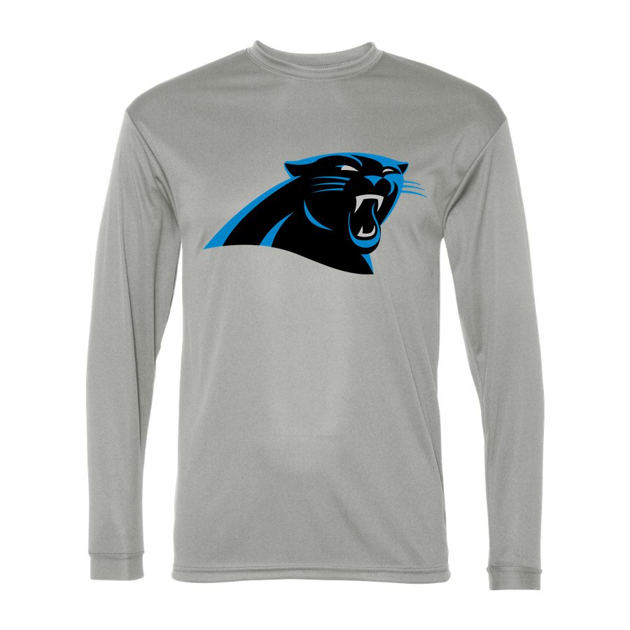 Men's Carolina Panthers Polyester Long Sleeve T-Shirt - Silver