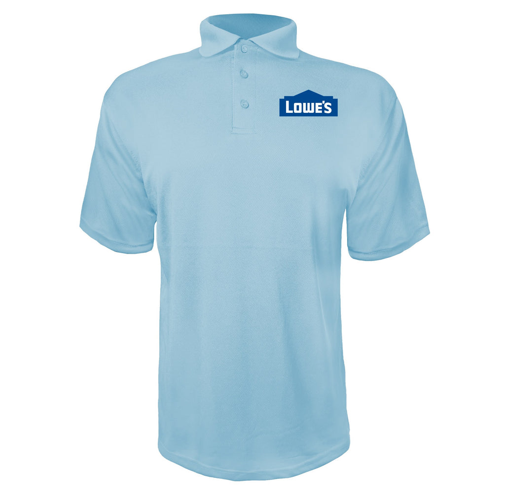 Lowes men's polyester polo in Sky Blue