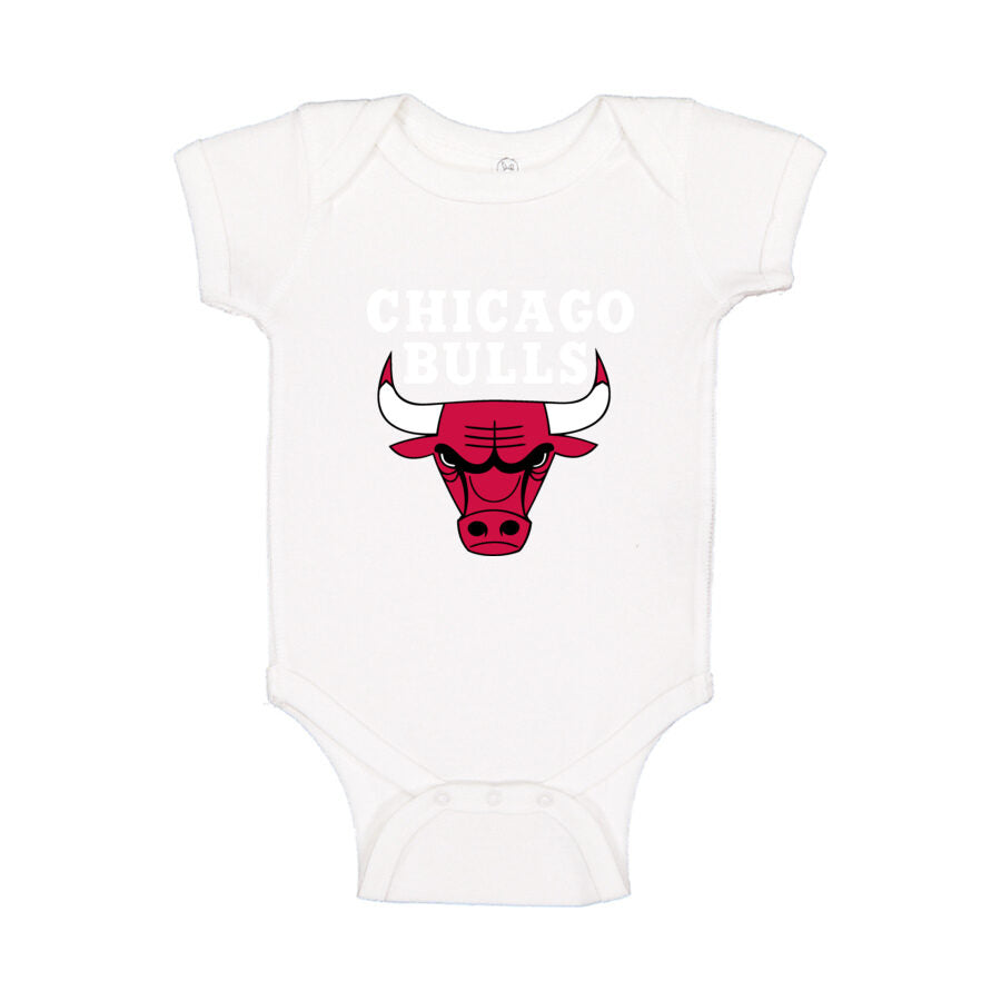 Chicago Bulls White Logo Baby Romper Onesie - White