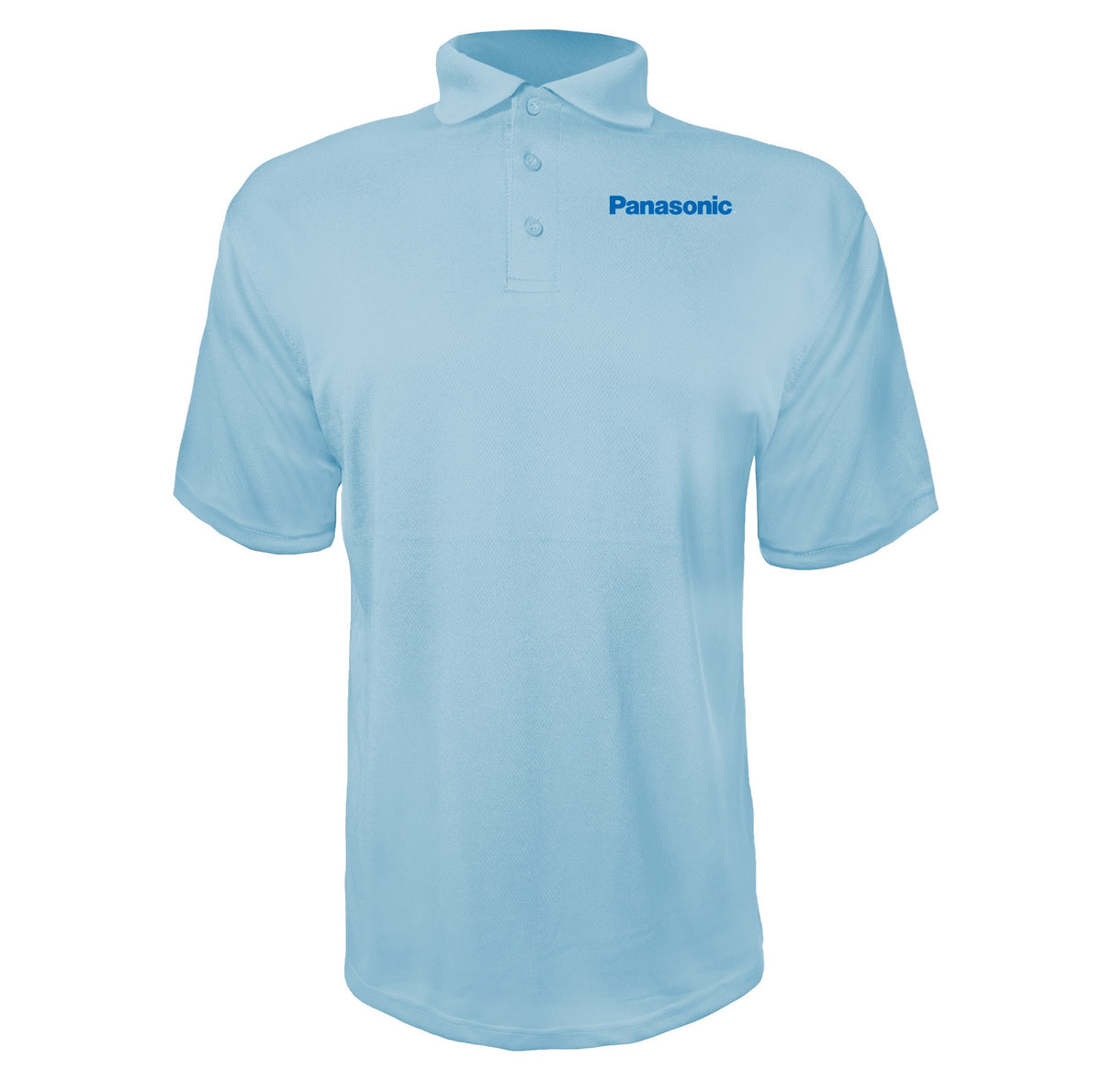 Panasonic men's polyester polo in Sky Blue