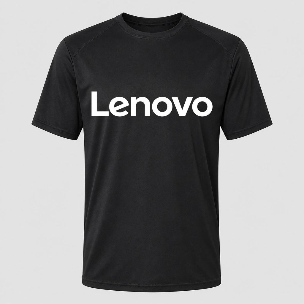 Men's Lenovo White Performance T-Shirt - Black