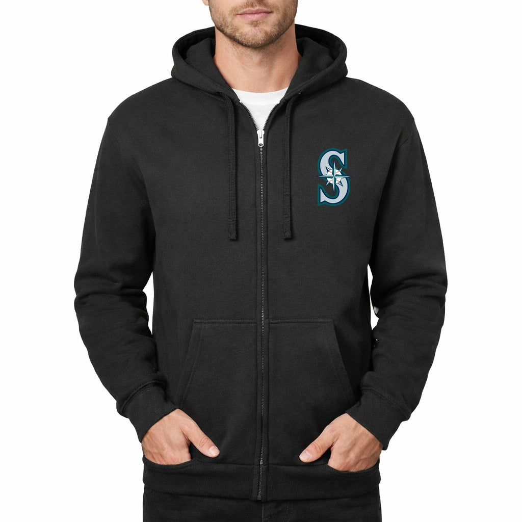 Men's Seattle Mariners Zipper Hoodie - Black