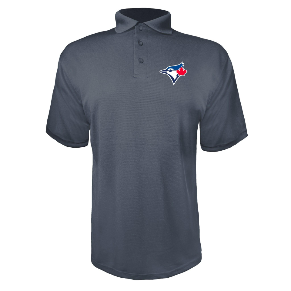 Men's Toronto Blue Jays Polyester Polo - Charcoal