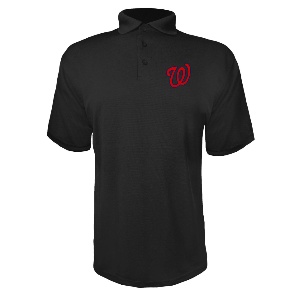 Men's Washington Nationals Polyester Polo - Black