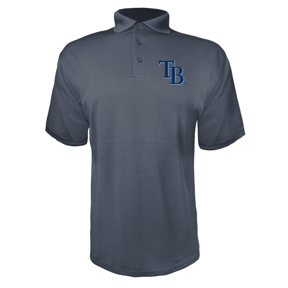 Men's Tampa Bay Rays Polyester Polo - Charcoal