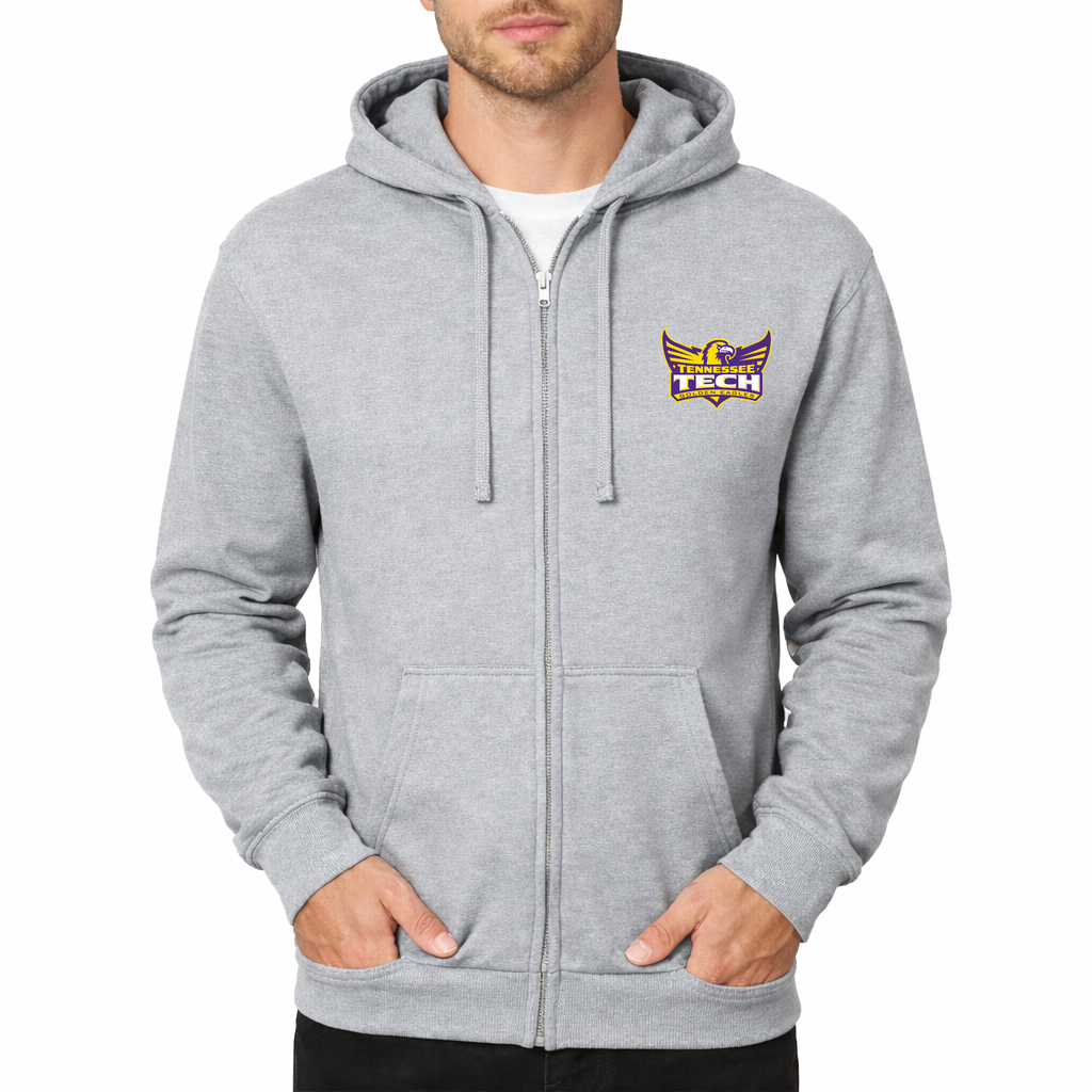 Men's Tennessee Tech Golden Eagles Zipper Hoodie - Grey