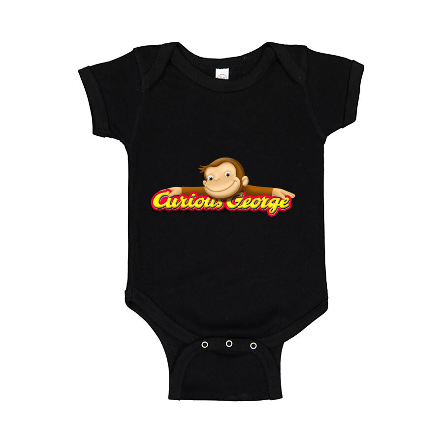 Curious George Baby Romper Onesie - Black