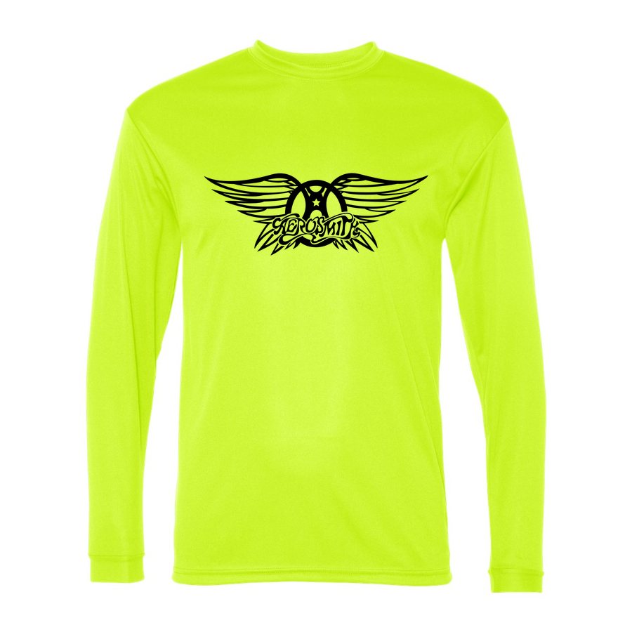 Men's Aerosmith Polyester Long Sleeve T-Shirt - Safety Yellow