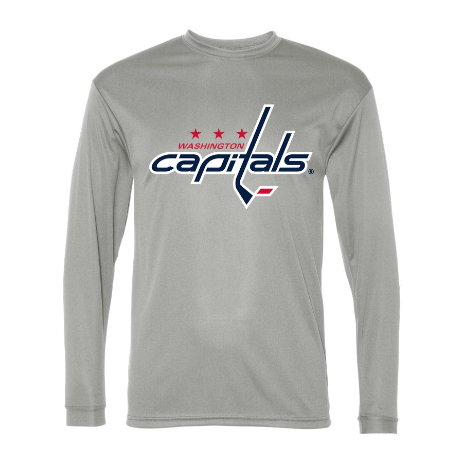 Men's Washington Capitals Polyester Long Sleeve T-Shirt - Silver
