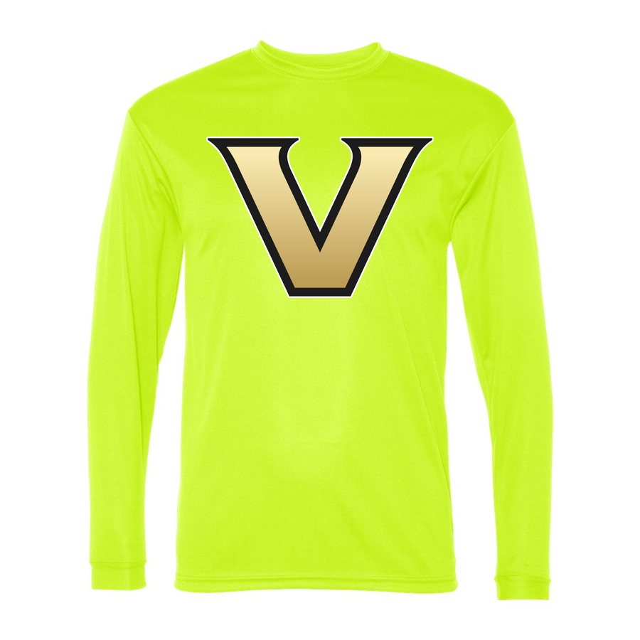 Men's Vanderbilt Commodores Polyester Long Sleeve T-Shirt - Safety Yellow