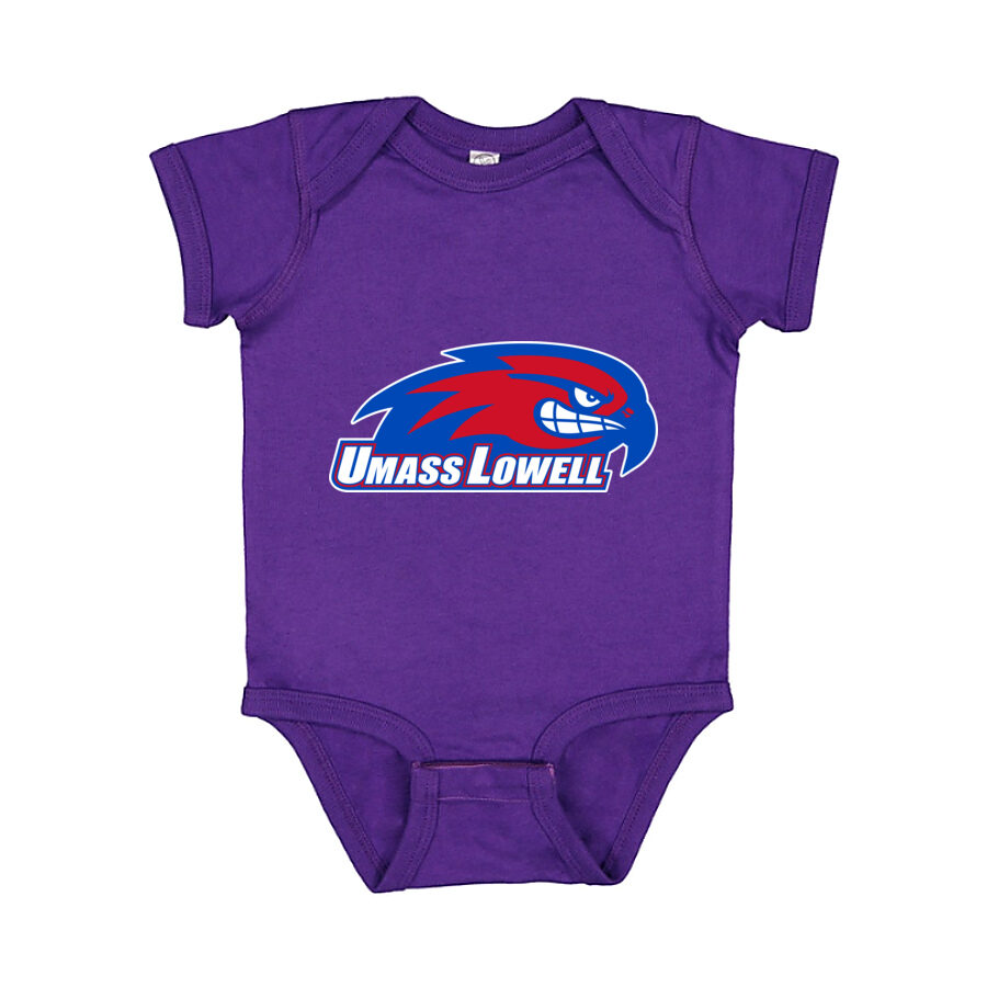 UMass Lowell River Hawks Baby Romper Onesie - Purple
