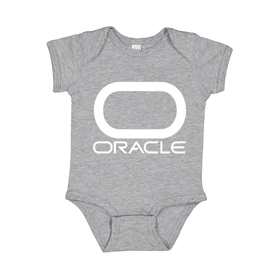 Oracle White Logo Baby Romper Onesie - Gray