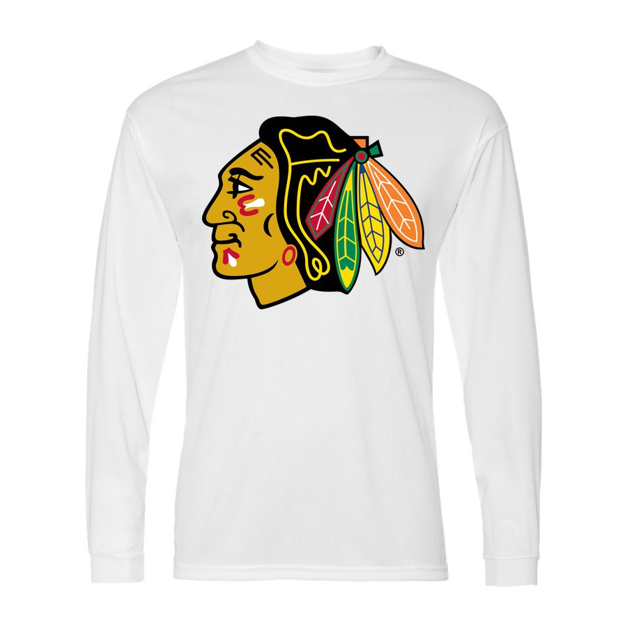Men's Chicago Blackhawks Polyester Long Sleeve T-Shirt - White