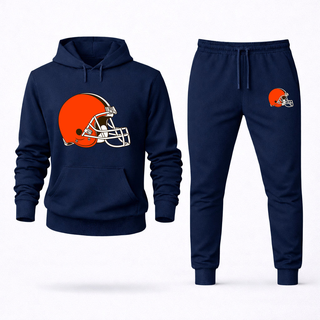 Cleveland Browns Hoodie and Joggers Set - Navy