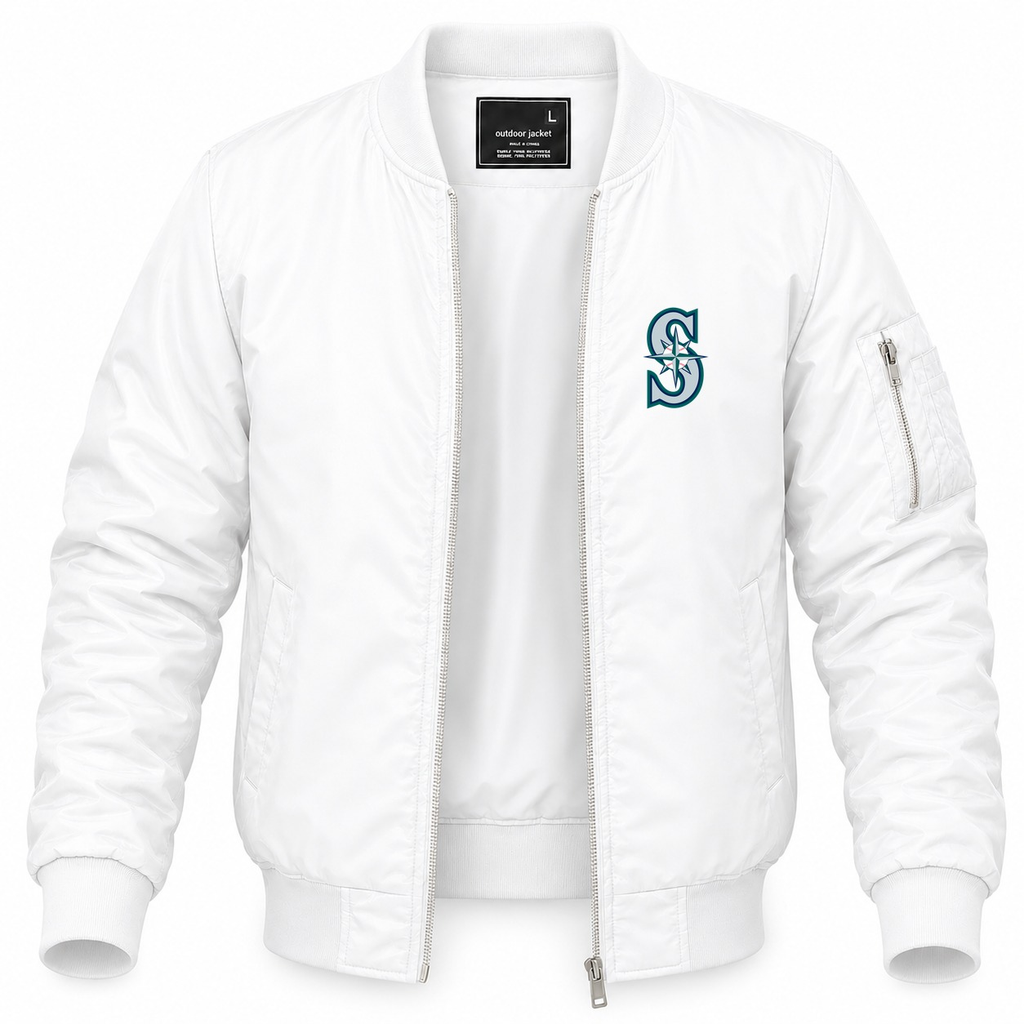Men's Seattle Mariners Lightweight Bomber Jacket - White