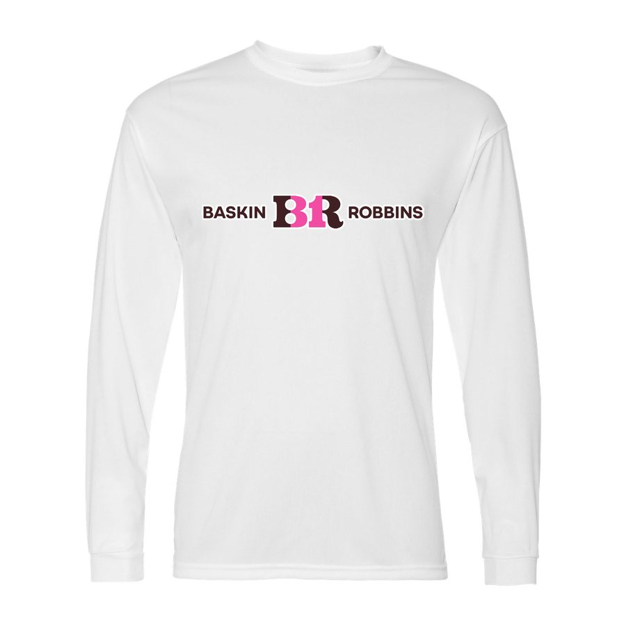 Men's Baskin-Robbins Polyester Long Sleeve T-Shirt - White