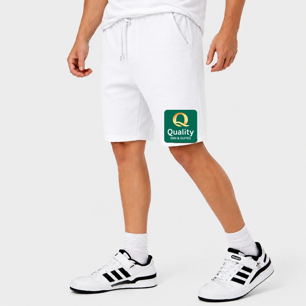 Men's Quality Inn & Suites Cotton Shorts - White