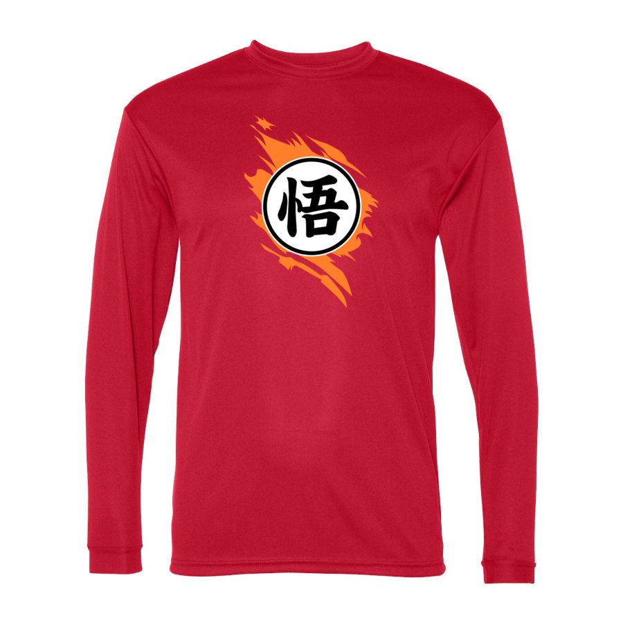 Men's Dragon Ball Z Polyester Long Sleeve T-Shirt - Red