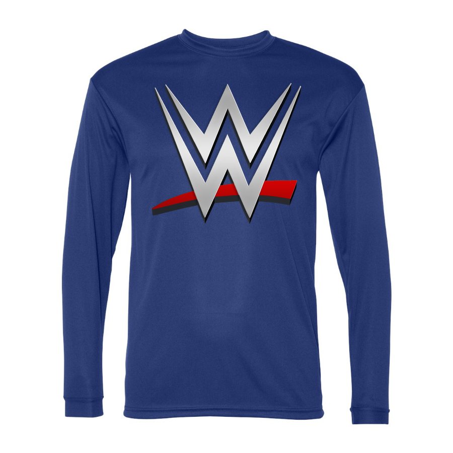 Men's WWE Wrestling Polyester Long Sleeve T-Shirt - Royal Blue
