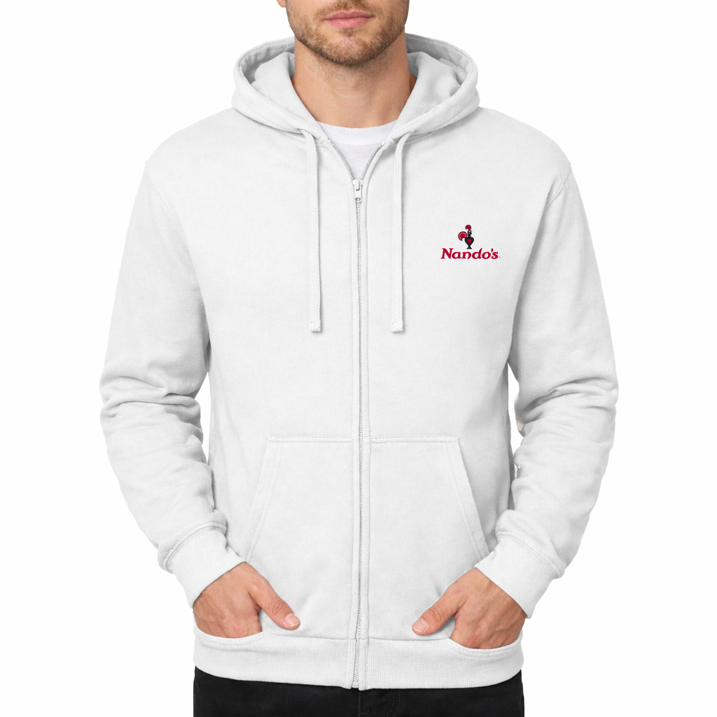 Nandos Zipper Hoodie - White