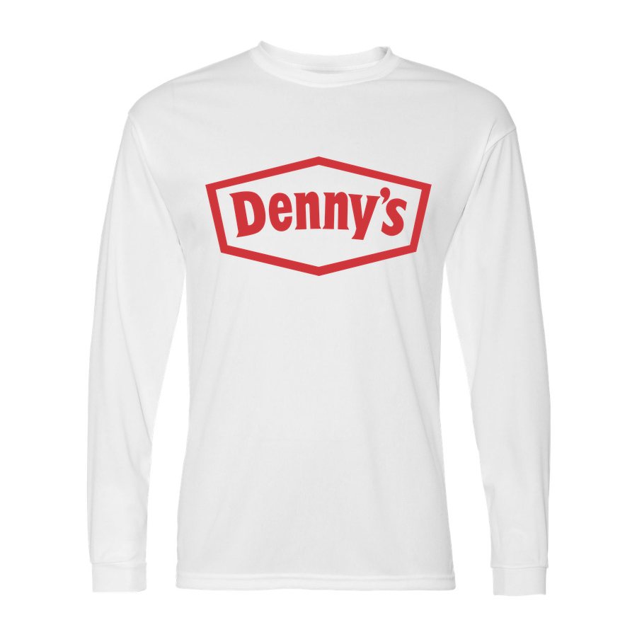 Men's Dennys Alternate Polyester Long Sleeve T-Shirt - White